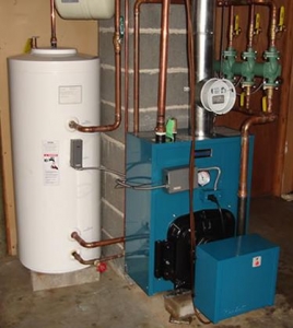 Oil burner furnace and hot water heater